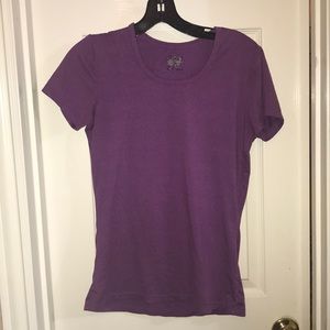 Purple Dry Fit Scoop Neck Cooling Workout T-shirt